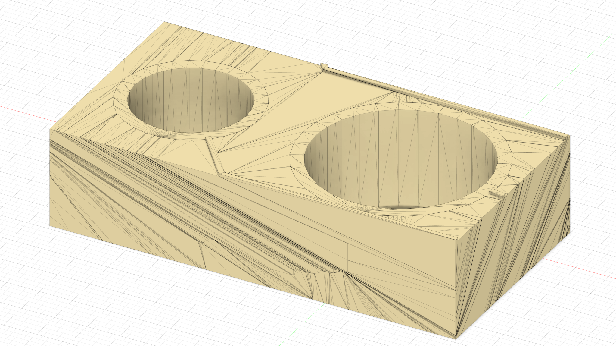 The cut-out test section of a socket organizer in Autodesk Fusion