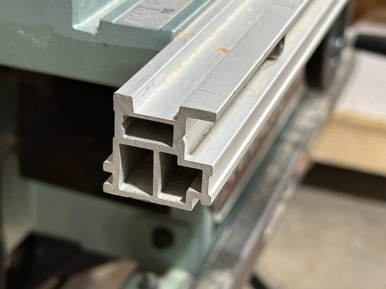 Photo of the end of an aluminum extrusion